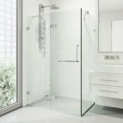 Deals ❤️ VIGO Monteray 30"x38'' Frameless Shower Enclosure Without Base, Chrome 💯