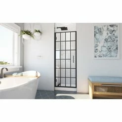 Alternative view of Wholesale ❤️ DreamLine SHDR-2424720-89 Unidoor Toulon 24" W Hinged Shower Door, Satin Black 🧨