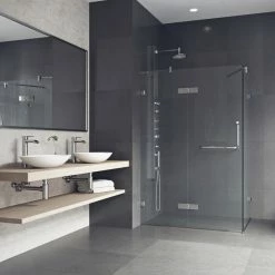 Alternative view of Deals ❤️ VIGO Monteray 30"x38'' Frameless Shower Enclosure Without Base, Chrome 💯