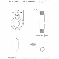 Alternative view of Best reviews of 🤩 Westbrass 1/2" Ips X 6" Ceiling Mounted Shower Arm With Flange In Polished Brass ❤️